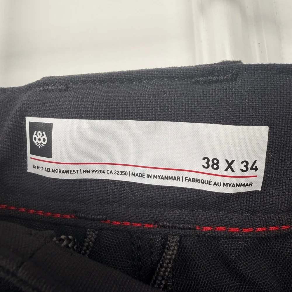 686 Everywhere Multi Pants Mens 38x34 Charcoal Stretch Ten Pocket Hiking Travel